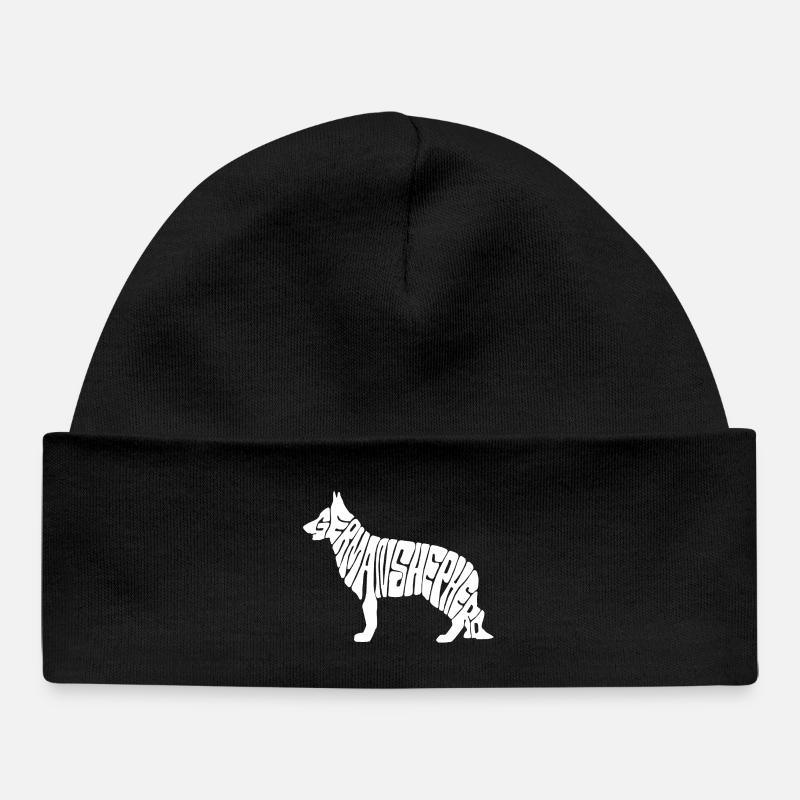 german shepherd - Baby Organic Beanie - black