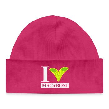 Ich liebe Makkaroni - Baby Organic Mütze - hot Pink - Vorne
