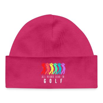 All Roads Lead to Golf - Baby Organic Beanie - hot pink - Front