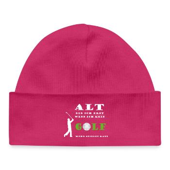 Golfspieler Golf Sport Alter altern junggeblieben - Baby Organic Mütze - hot Pink - Vorne