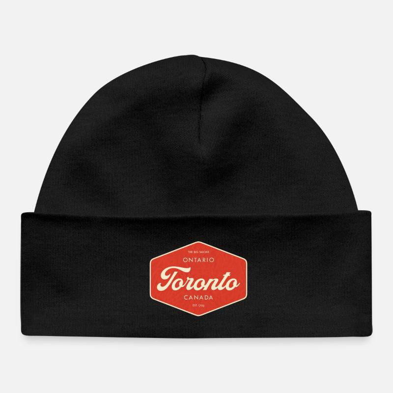 Panneau rétro de Toronto - Bonnet bébé bio - noir