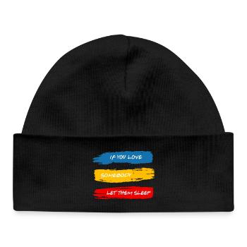 Let Them Sleep - Baby Organic Beanie - black - Front