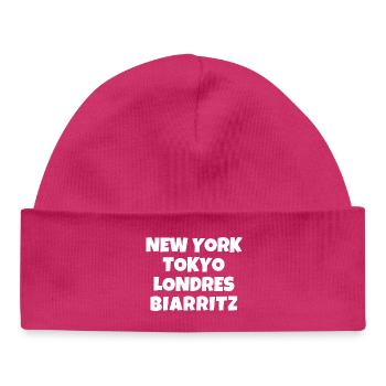Biarritz, Basque, Pays Basque - Bonnet bébé bio - hot pink - Devant