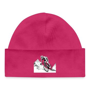 Road biking, mountain touring, biking and downhill riding - Baby Organic Beanie - hot pink - Front