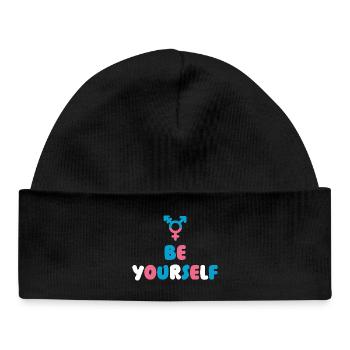 LGBT Pride Month - Transgender. Be Yourself - Baby Organic Beanie - black - Front