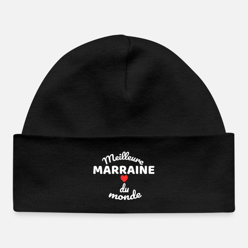 Maman Marraine du Monde Illustration - Bonnet bébé bio - noir