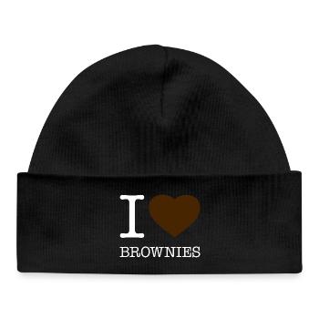 I LOVE BROWNIES - Baby Organic Beanie - black - Front