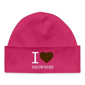 I LOVE BROWNIES - Baby Organic Beanie - hot pink - Front