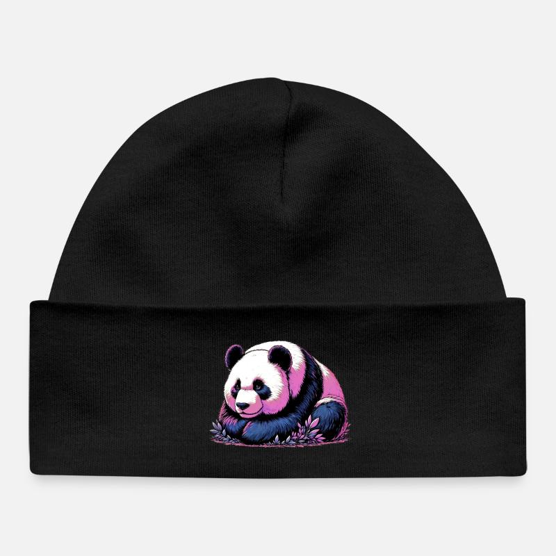 Panda - Baby Organic Beanie - black