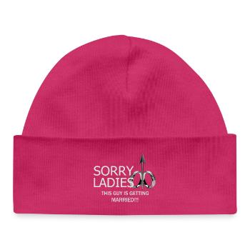 Man will marry - Baby Organic Beanie - hot pink - Front