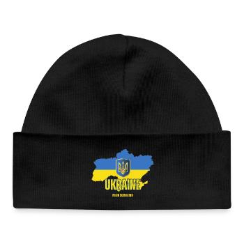 Drapeau ukrainien, fierté ukrainienne - Bonnet bébé bio - noir - Devant