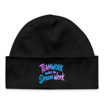 Teamwork makes the dream work - Baby Organic Mütze - Schwarz - Vorne