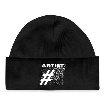 Artist Hashtag Typography - Baby Organic Beanie - black - Front