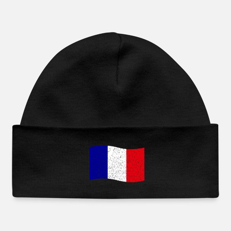 drapeau français vintage - Bonnet bébé bio - noir
