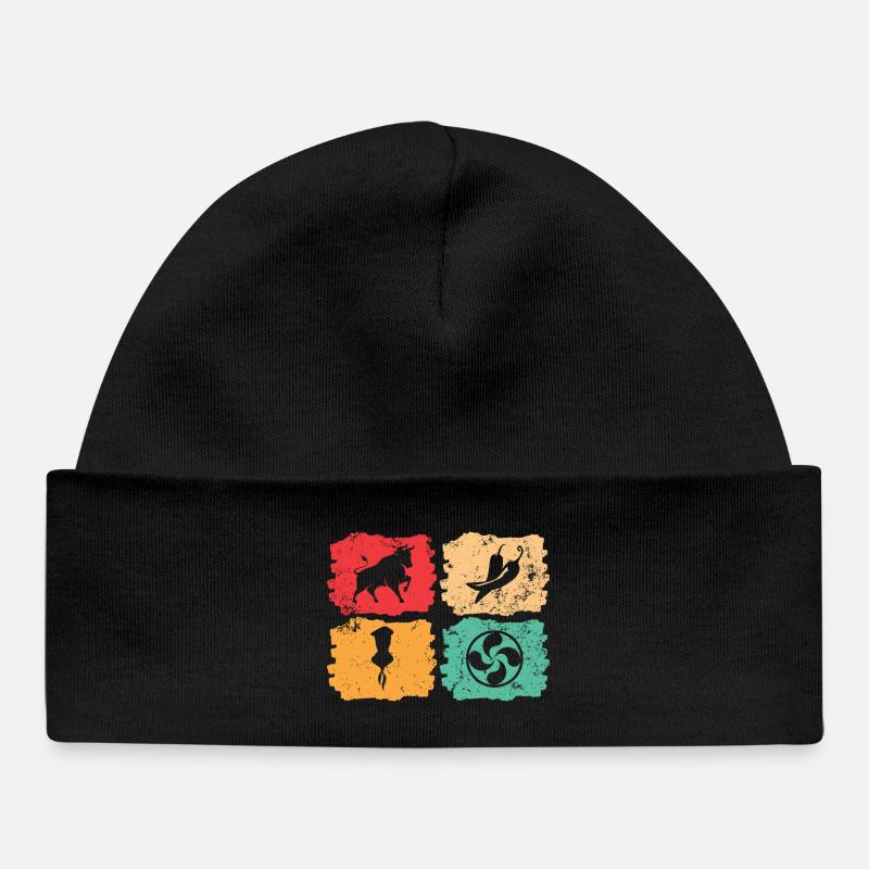 Pays basque vintage – Solar Pulse - Bonnet bébé bio - noir