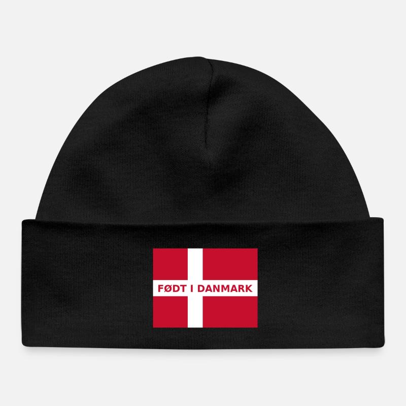 Drapeau danois – Né au Danemark - Bonnet bébé bio - noir