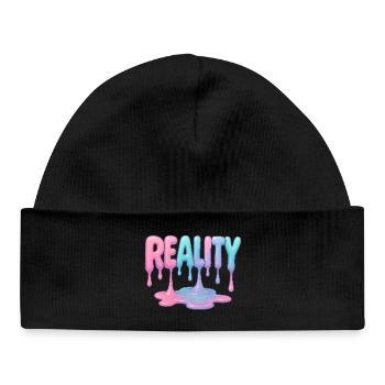 Reality - Dripping Pastel Font - Baby Organic Beanie - black - Front