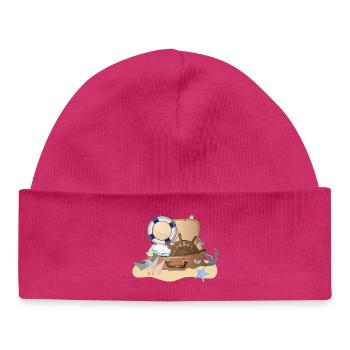 Maritime suitcase – nautical holiday design - Baby Organic Beanie - hot pink - Front