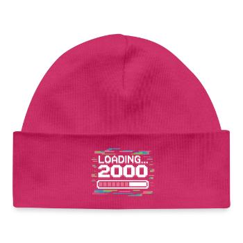 Pixel Retro Design Loading 2000 - Baby Organic Mütze - hot Pink - Vorne