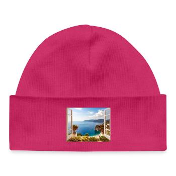 Vue panoramique de la côte méditerranéenne - Bonnet bébé bio - hot pink - Devant