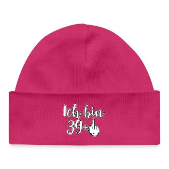 J’ai 39+ Provocation Doigt d’honneur Anniversaire - Bonnet bébé bio - hot pink - Devant