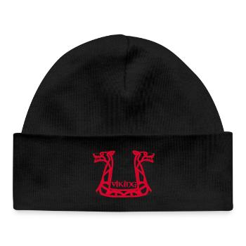 Red Viking Dragon - Baby Organic Beanie - black - Front