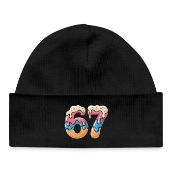 Donut 69 Frosting NeonPrint - Baby Organic Beanie - black - Front