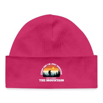 Keep Climbing The Mountain – Deep Adventure Sunset - Baby Organic Beanie - hot pink - Front
