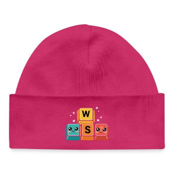 WASD Tasten Lustiges Gamer Geschenk - Baby Organic Mütze - hot Pink - Vorne