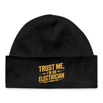 Trust: I am an electrician - Baby Organic Beanie - black - Front