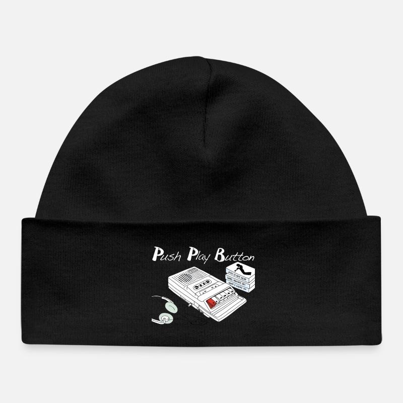 Thème musical vintage - Bonnet bébé bio - noir