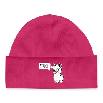Stay stable! Just like the little llama - Baby Organic Beanie - hot pink - Front