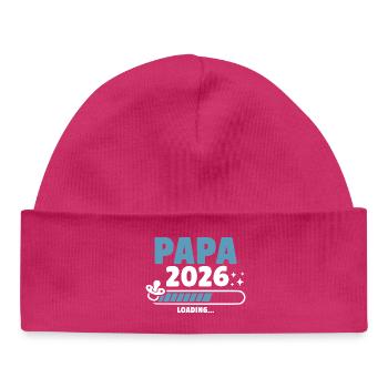 Papa 2026 en chargement... - Bonnet bébé bio - hot pink - Devant