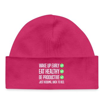 Funny New Year's Resolution - Baby Organic Beanie - hot pink - Front