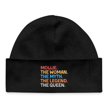 Mollie The Woman The Myth The Legend The Queen - Baby Organic Beanie - black - Front