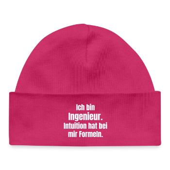 Ingenieur Spruch : Des formules au lieu de l’intuition - Bonnet bébé bio - hot pink - Devant