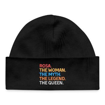 Rosa The Woman The Myth The Legend The Queen - Baby Organic Beanie - black - Front
