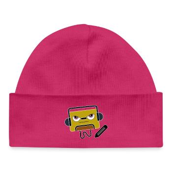 BlockAudio Serious Writing Retro-Kassette - Baby Organic Mütze - hot Pink - Vorne