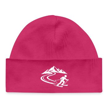 Piste de ski Mountains - Bonnet bébé bio - hot pink - Devant