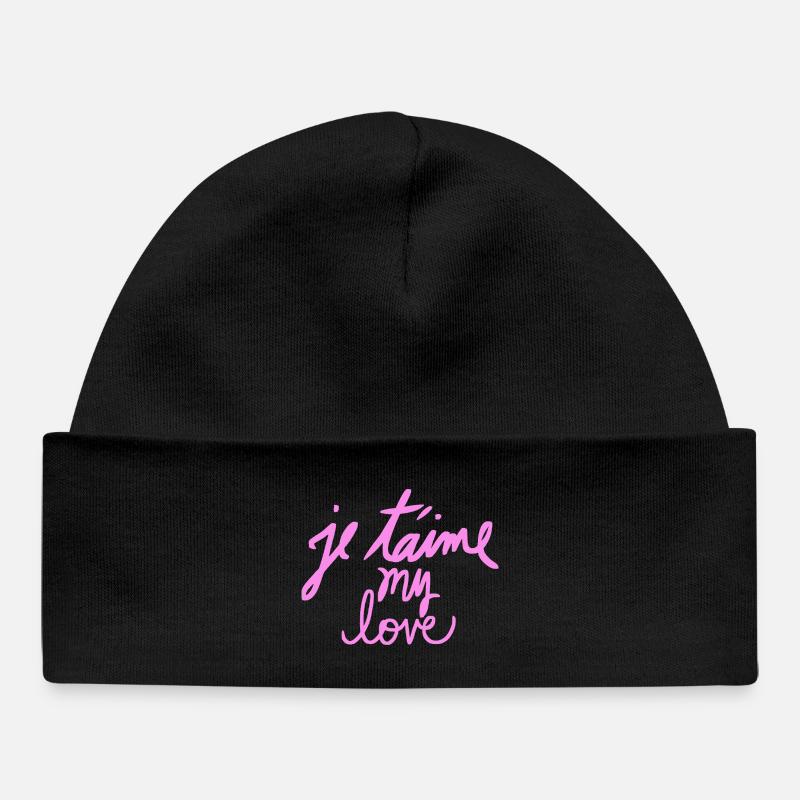 Mon amour - Bonnet bébé bio - noir