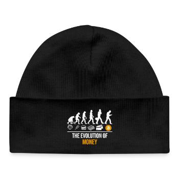 Bitcoin Shirts - Crypto Shirt - Evolution of Money - Baby Organic Beanie - black - Front