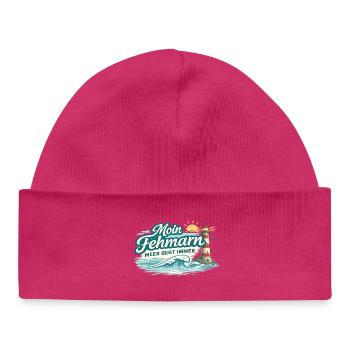Moin Fehmarn Shirt Ostsee Insel Meer Geht Immer - Baby Organic Beanie - hot pink - Front