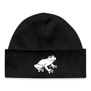Frosch Symbol - Baby Organic Mütze - Schwarz - Vorne
