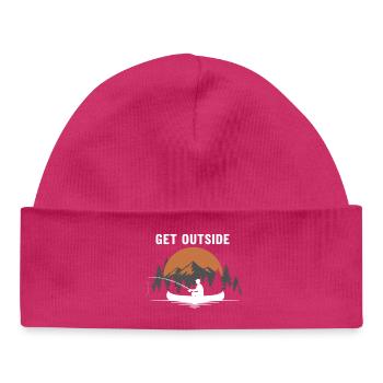 Fishing River Canoe Get Outside - Baby Organic Beanie - hot pink - Front