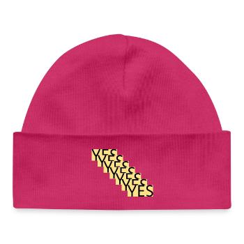 YES – Stufenstatement in Gold - Bonnet bébé bio - hot pink - Devant