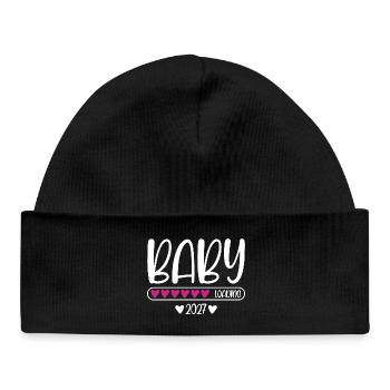 Baby 2027 charge charge heart loading bar - Bonnet bébé bio - noir - Devant