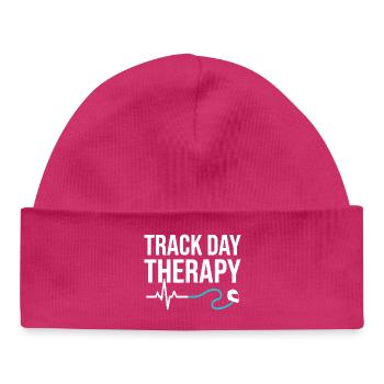 Thème de la thérapie des journées de piste dans le sport automobile - Bonnet bébé bio - hot pink - Devant