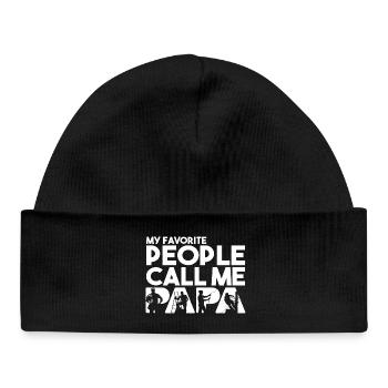 Mes personnes préférées m’appellent Papa Électricien Art - Bonnet bébé bio - noir - Devant