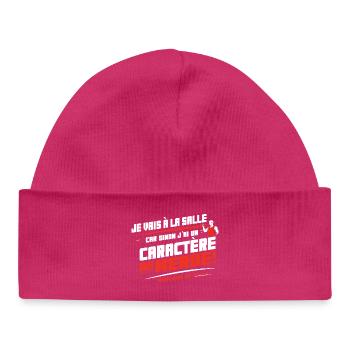 Je vais à la salle sinon j’ai un caractère de - Bonnet bébé bio - hot pink - Devant