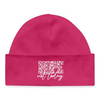 Chemise « Pas aujourd’hui » – T-shirt introverti drôle - Bonnet bébé bio - hot pink - Devant